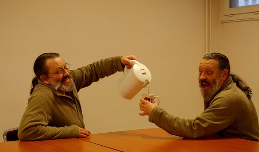 Coffee photomontage beard