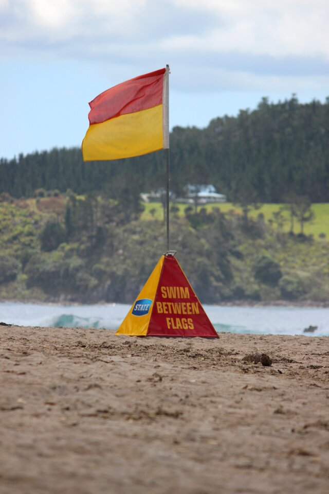 Flag beach sea