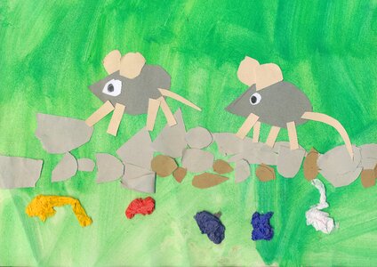 Bastelnarbeit kindergarten mice photo
