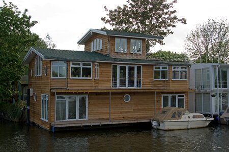 Houseboat channel boat