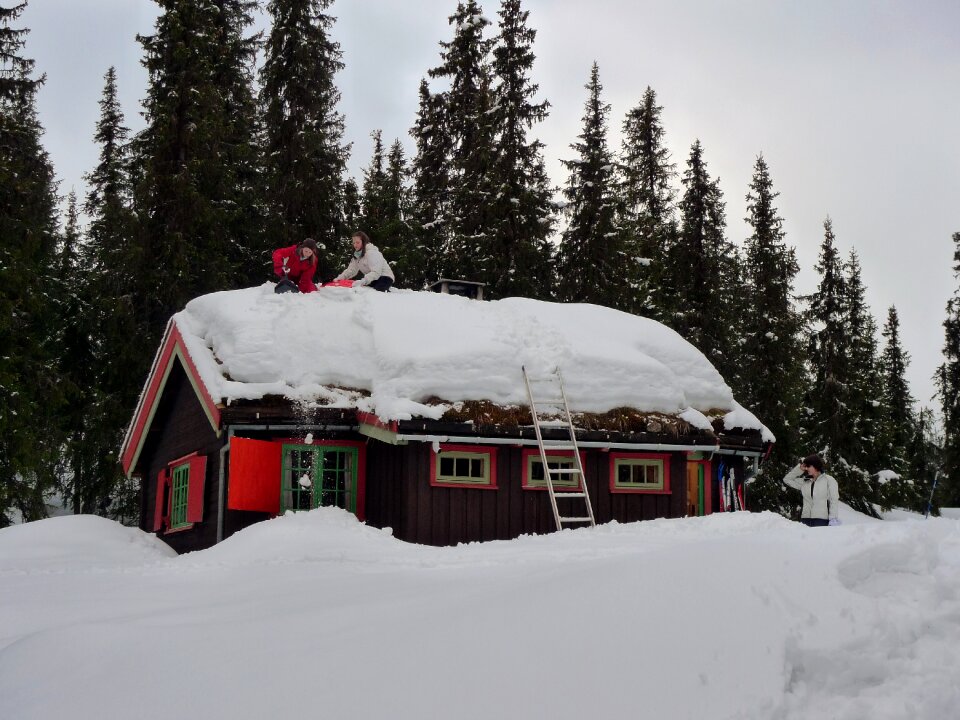 Snow cottage winter