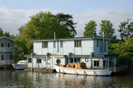 Houseboat channel boat