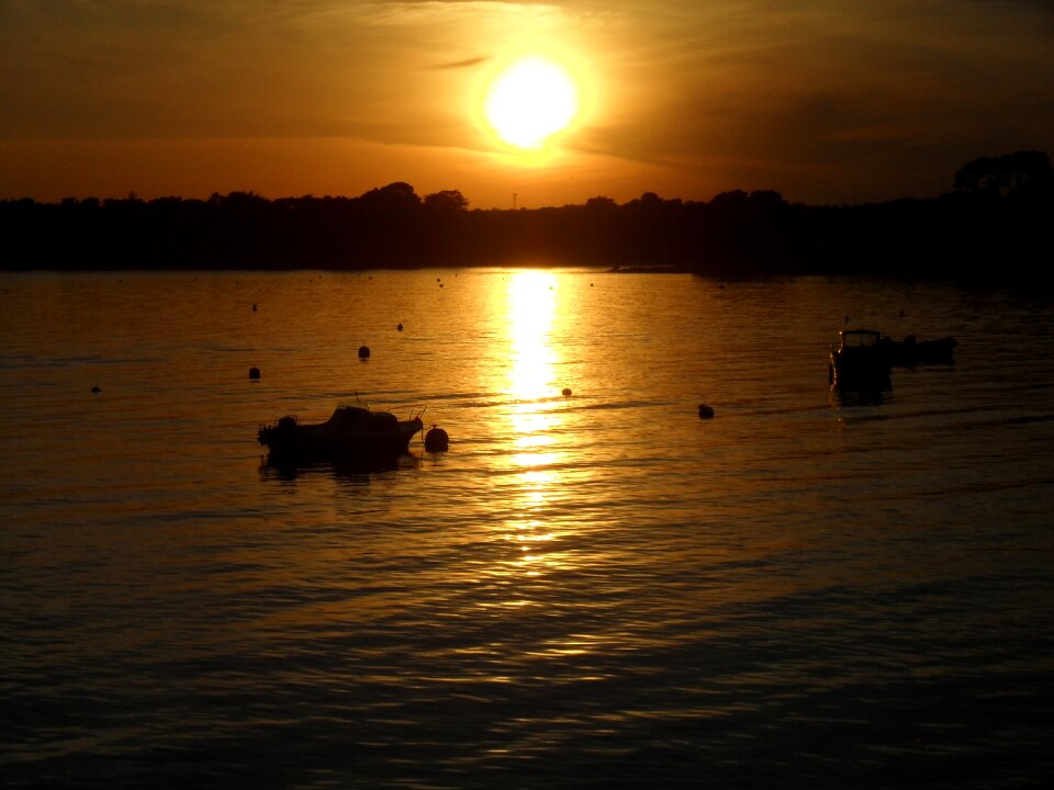 Evening sky boats romantic