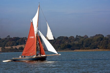 Single mast sails red photo