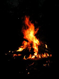 Burning wood red yellow