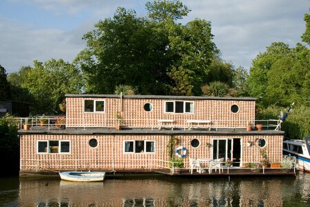 Houseboat channel boat