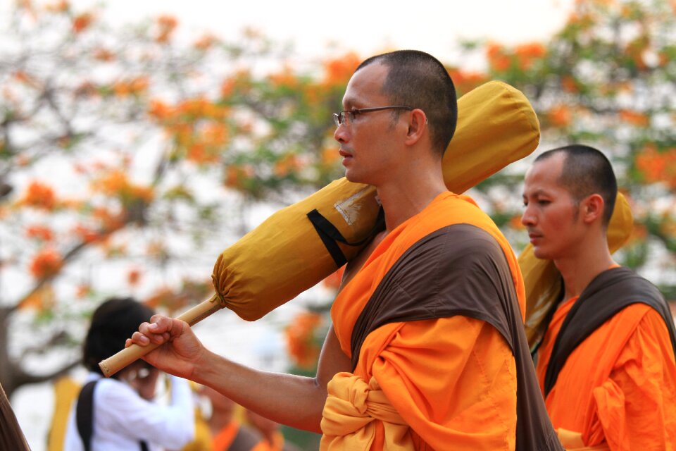 Buddhists buddhism walk photo
