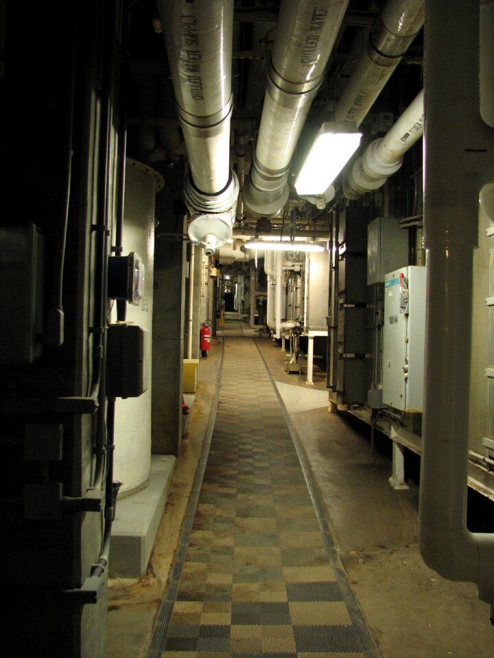 Pipes checkered tile underground