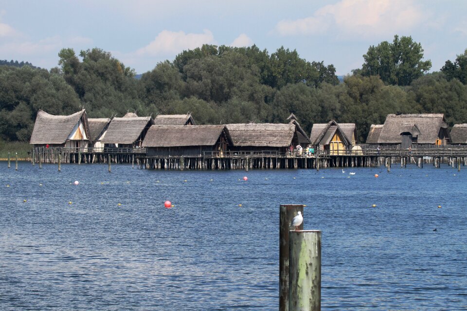 Wooden dwellings stilt village open air museum