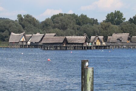 Wooden dwellings stilt village open air museum