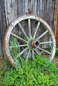 Nostalgia wagon wheel ancient times photo