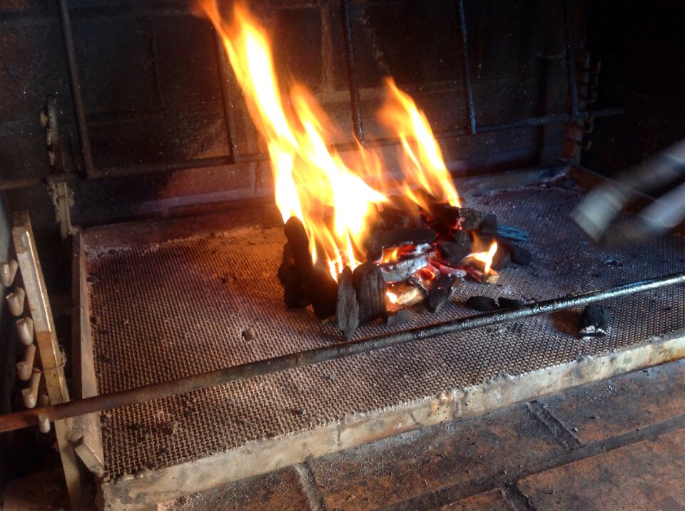 Grill cooking flame