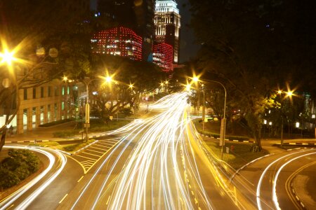 Night urban traffic photo