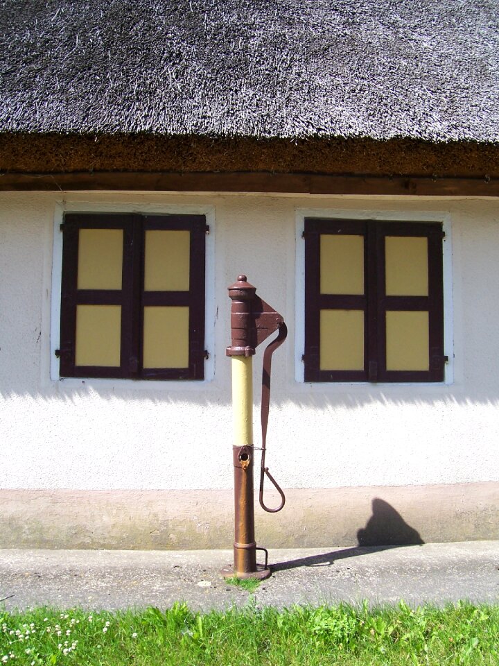 Village thatched roof window