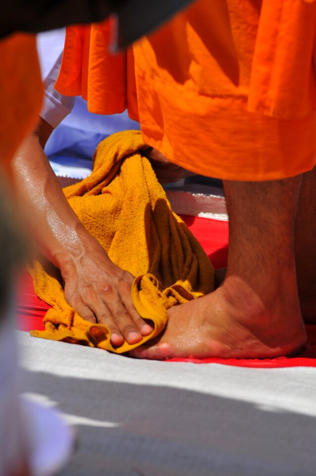 Buddhists monks monks meditate photo