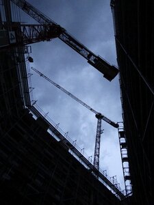 Baukran construction work scaffold