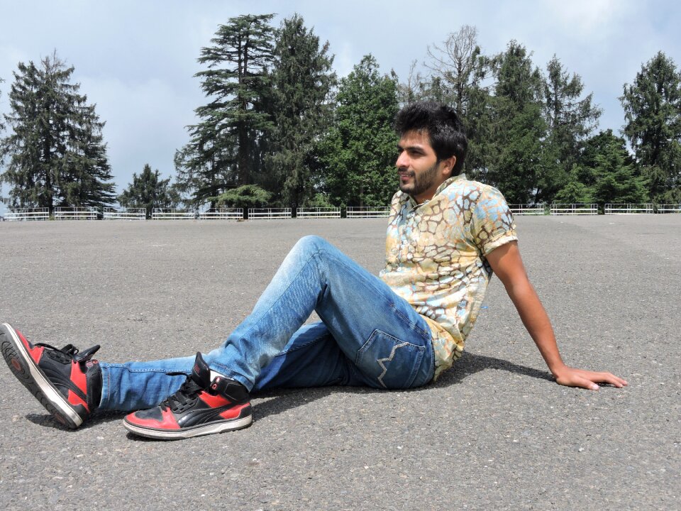 Sitting male nature