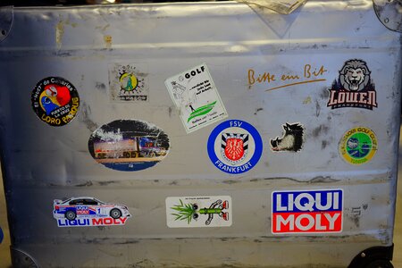 Sticker glued well traveled