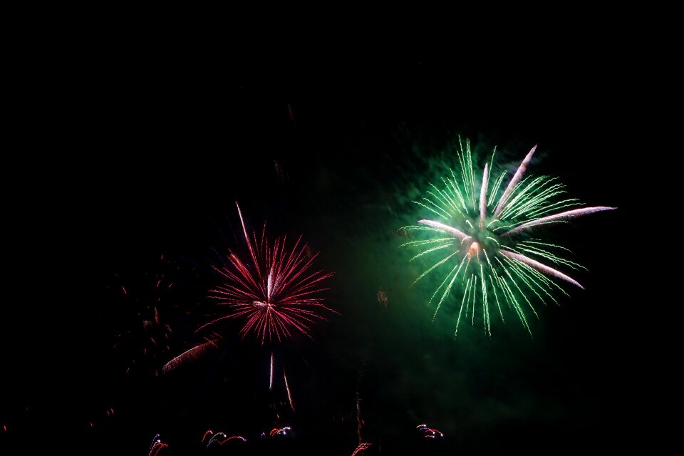 New year's eve shower of sparks pyrotechnics photo