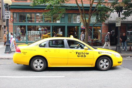 Seattle taxis yellow car photo