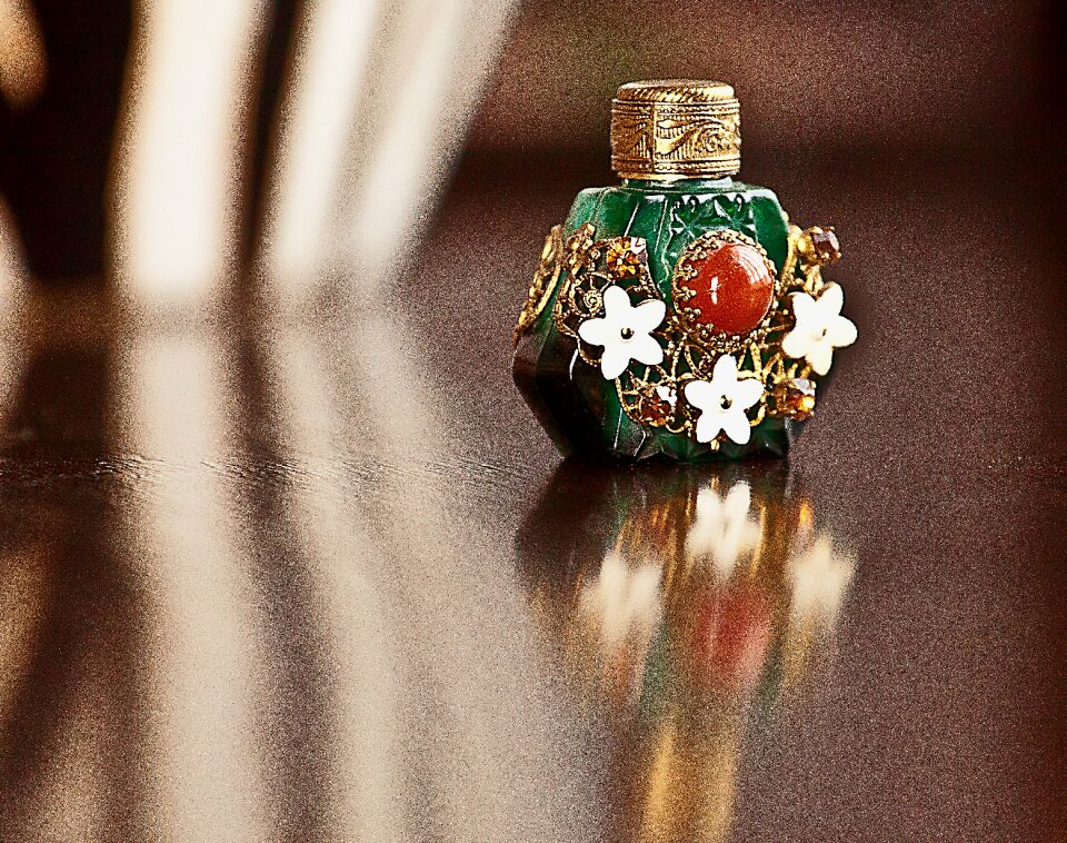 Decorated with glass metal