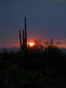Silhouette landscape western photo