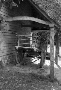 Barn thatched roof timber framing