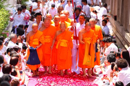 Priests monk orange
