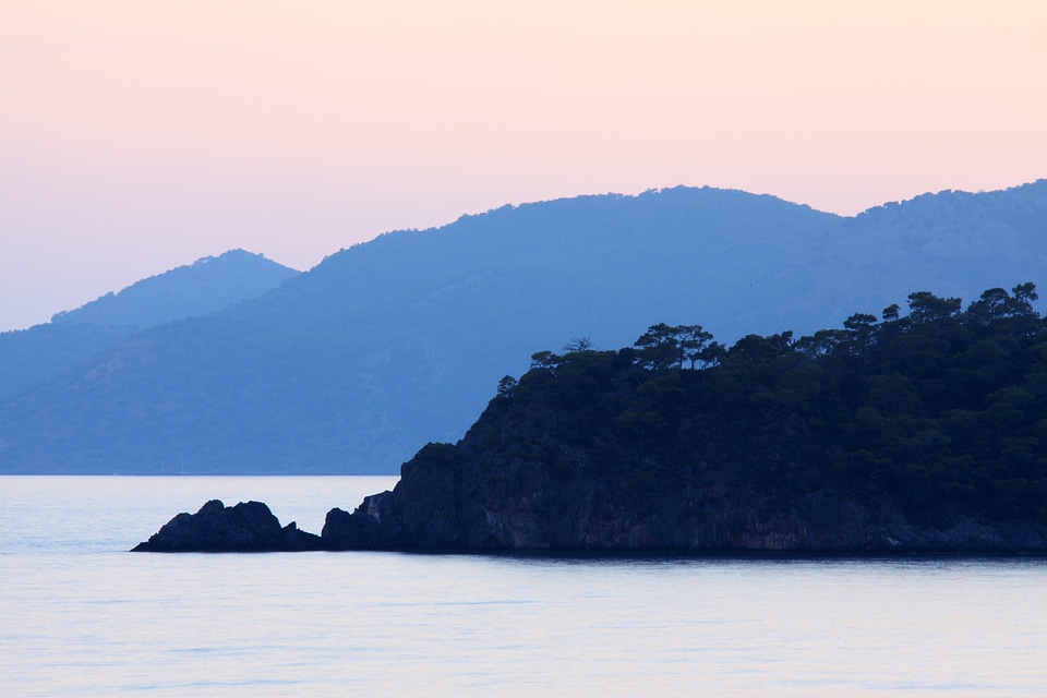 Evening horizon island