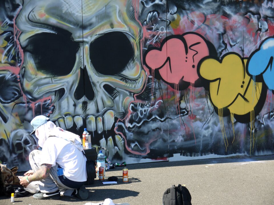 Street art backdrop colorful