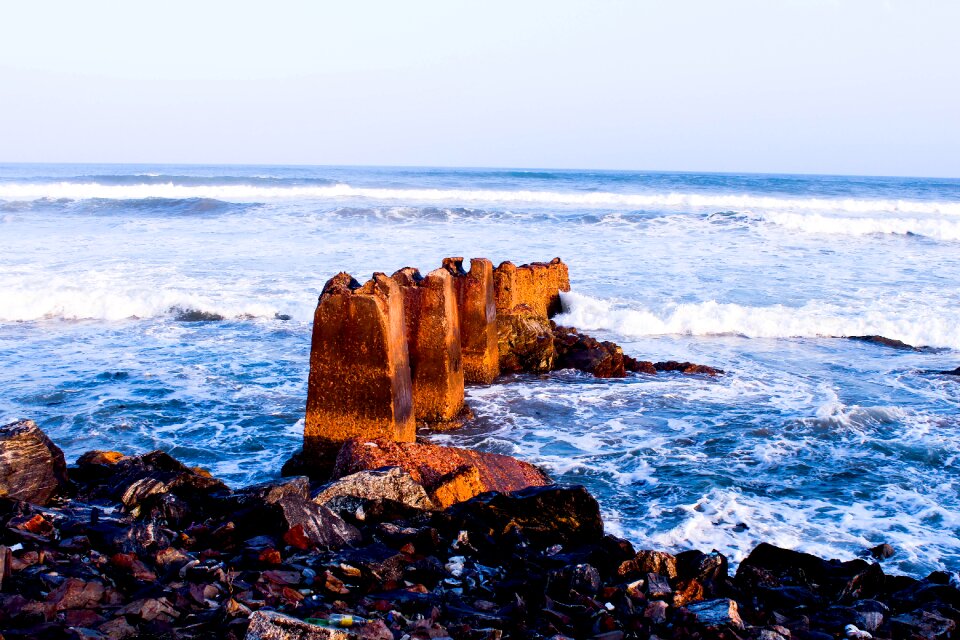 Sea rocks horizon shore