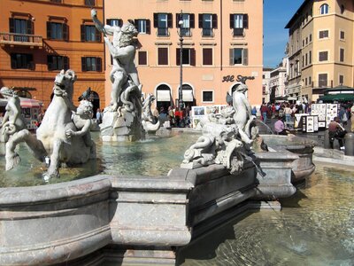 Piazza navona fontana dei fiumi historically photo