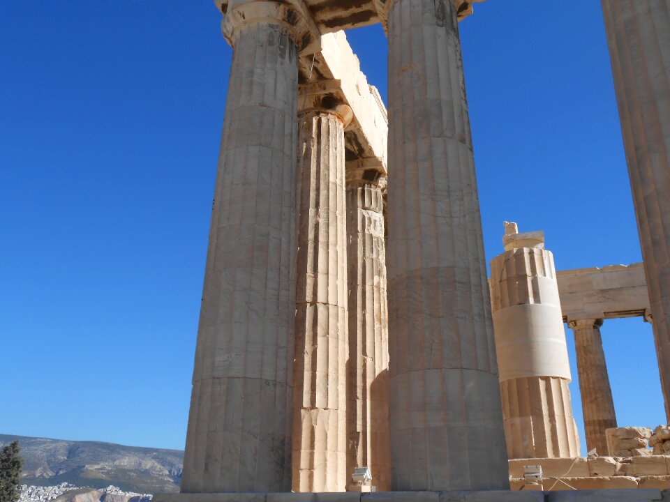 Greece temple blue sky