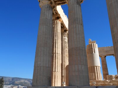 Greece temple blue sky