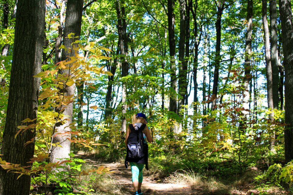 Nature girl trekking