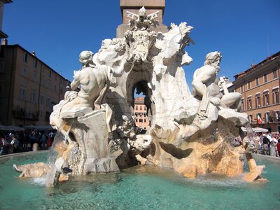 Marble piazza navona fontana dei fiumi photo