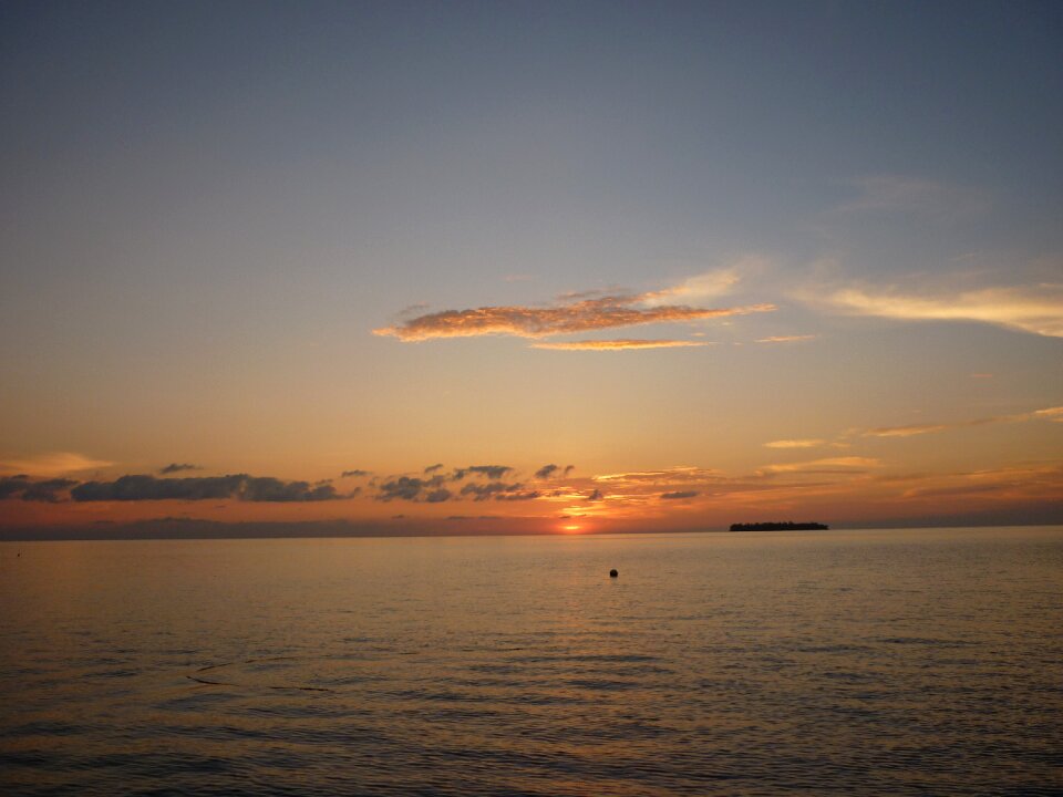 Island dawn sea