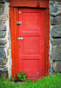 Masonry red door architecture photo