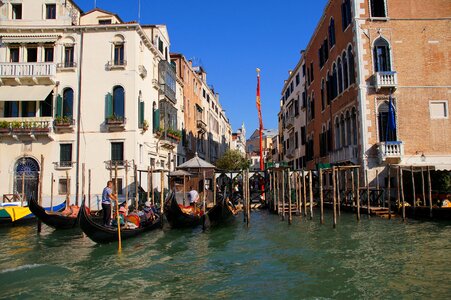Venezia gondolas canal photo