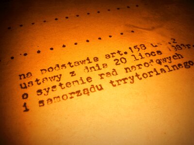 Old document typescript paper photo