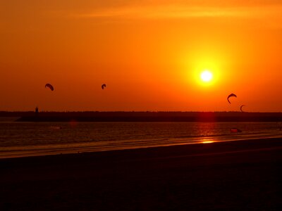 Sunset beach kites