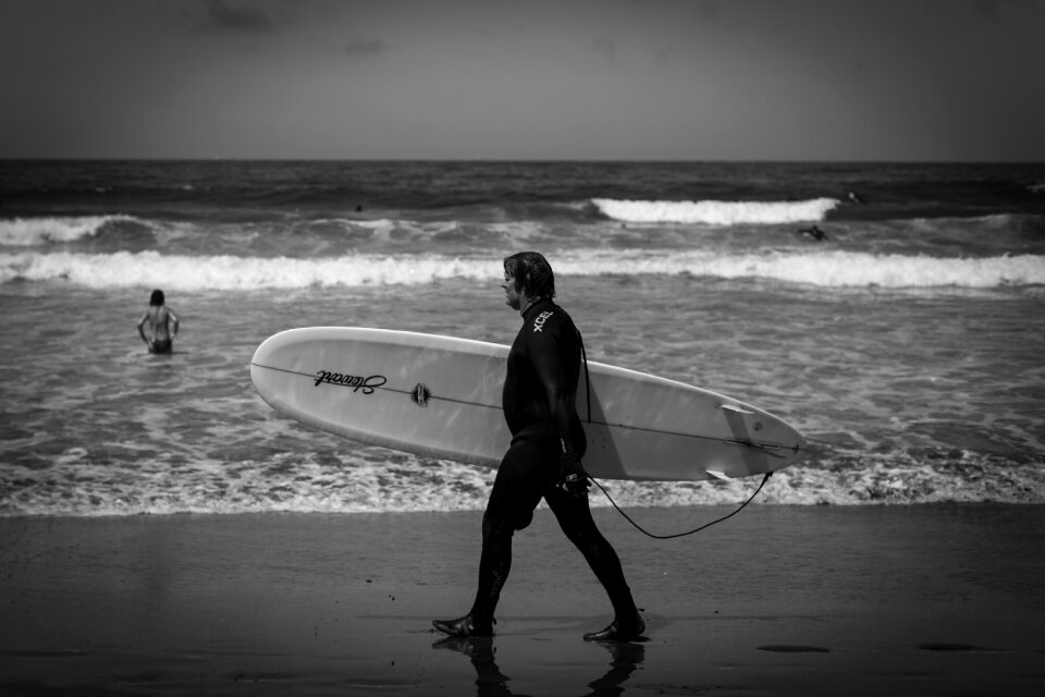 Waves black and white monochrome photo