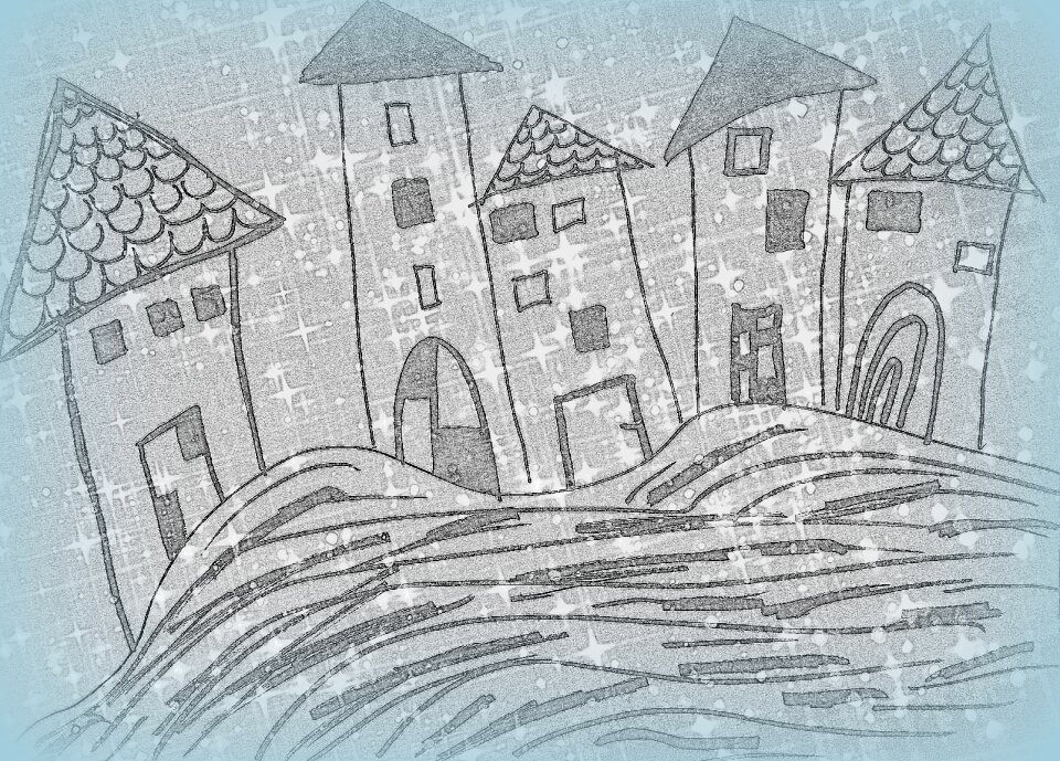 Houses building digital art
