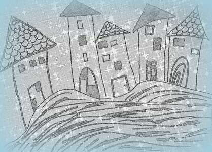 Houses building digital art