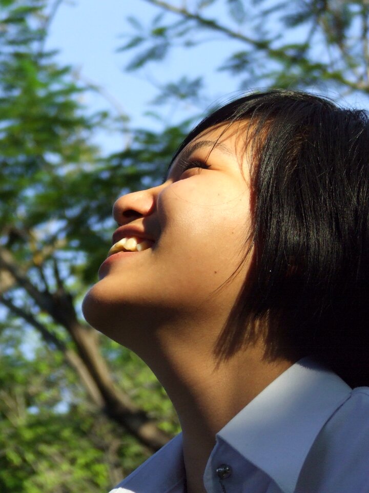 Laughing happy posing