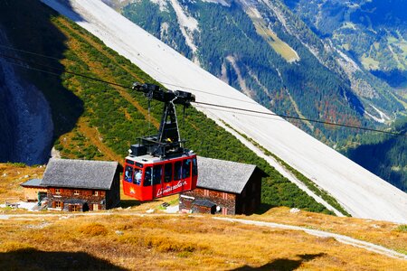 Mountain railway shuttle service ski lift photo
