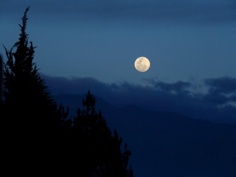 Sunset mountains blue