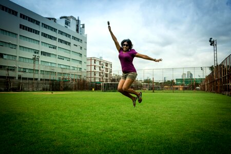 Happiness young jumping