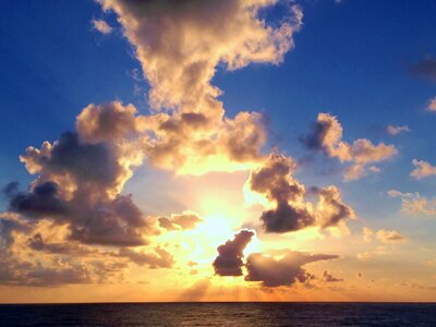 Ocean twilight sun