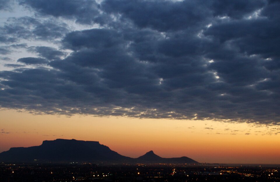 Table mountain sunset sky